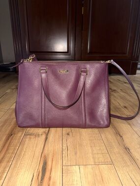 Kate Spade Loden Newbury Lane Large Merlot Saffiano Leather Satchel